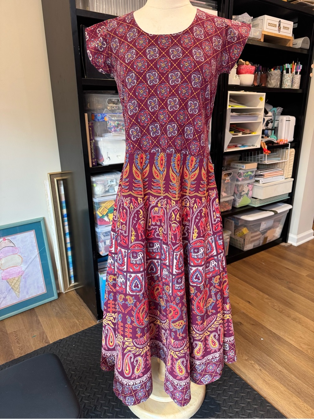 VTG. Boho printed maxi dress sz XS